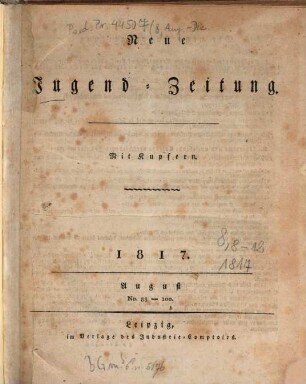 Neue Jugendzeitung. 8,Aug./Dez. 1817