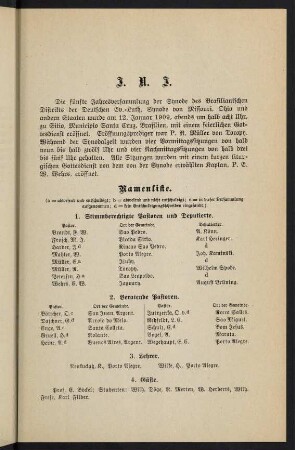 3, Einleitung; Namenliste