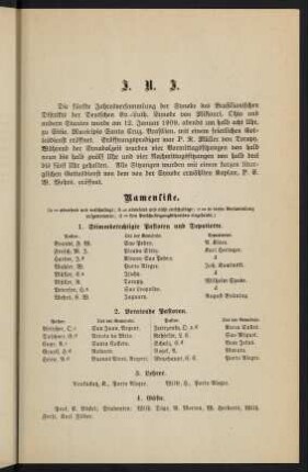 3, Einleitung; Namenliste