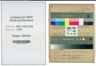 Entnazifizierung Wilhelm Klages , geb. 07.10.1898 (Heizer)