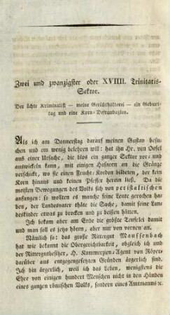 Zwei und zwanzigster oder XVIIII. Trinitatis-Sektor