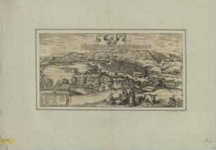 Ansicht von Bilbao, Spanien, Kupferstich, 1564 : Bilvao / venusta Hogenbergii manu, ad vivum delineata. [Georg Braun exc.]. - [Coloniae Agrippiae] : [Auctores] , [um 1564]. - 1 Ansicht : Kupferst. ; 49 x 26 cm +++ Auch ersch. in: Civitates orbis terrarvm. - Mit Gebäudekennzeichn. - Mit Erl. auf der Rückseite