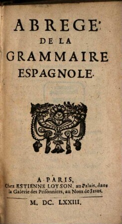 Abrégé de la grammaire Espagnole