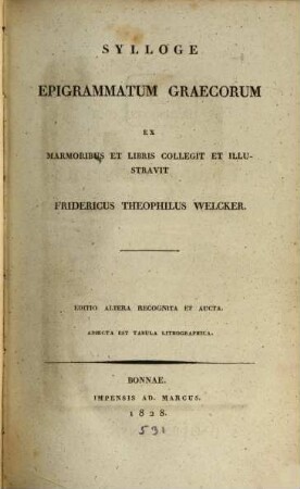 Sylloge Epigrammatum Graecorum