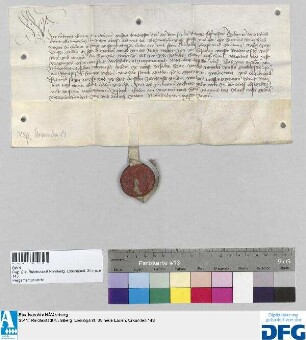 Graf Ludwig zur Otingen, Hofmeister des Königs Sigismund, stellt der Stadt Nürnberg Quittung aus über 2000 fl. Reichssteuer.