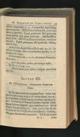 Sectio IIX. De Usurpatione Nominum Numeralium.