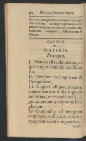 Caput II. De Materia.