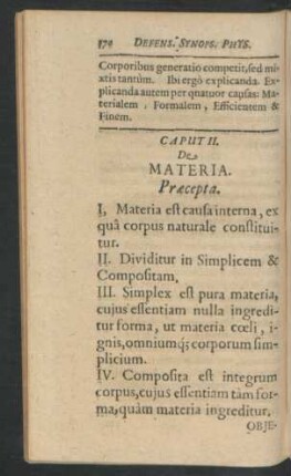 Caput II. De Materia.