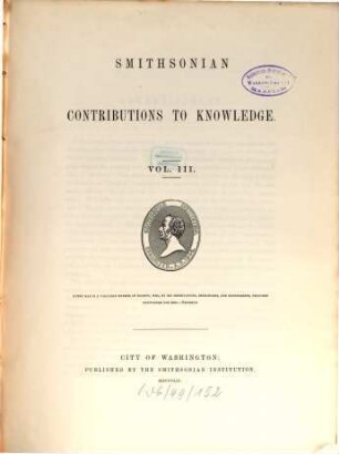 Smithsonian contributions to knowledge. 3, 3. 1852