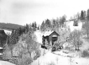 Lauenstein. Erholungsheim für Buchhändler, Talstraße. Winteraufnahme
