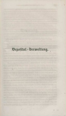 Deposital-Verwaltung.
