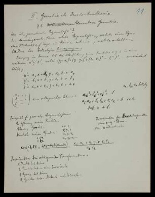 II. Geometrie als Invariantentheorie.