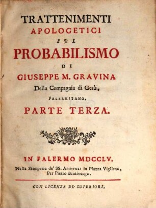 Trattenimenti Apologetici Sul Probabilismo, 3
