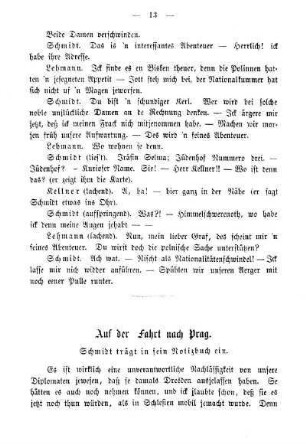 Auf der Fahrt nach Prag. Schmidt trägt in sein Notizbuch ein