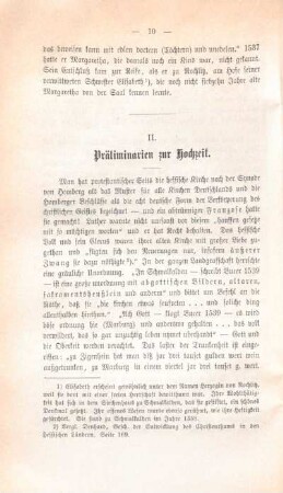 II. Präliminarien zur Hochzeit
