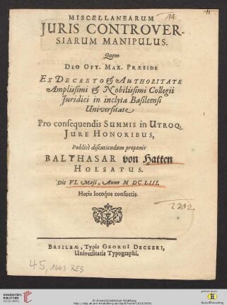 Miscellanearum Iuris Controversiarum Manipulus