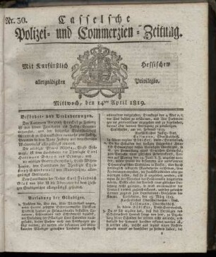 Nr. 30, Mittwoch, den 14ten April 1819
