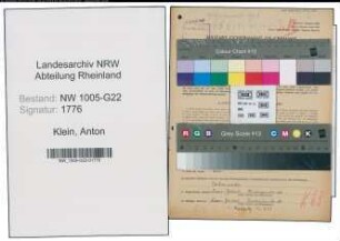 Entnazifizierung Anton Klein , geb. 04.06.1906 (Kaufm.Angestellter)