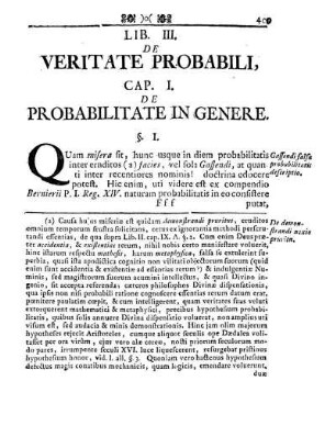 Cap. I. De Probabilitate In Genere