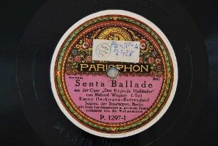 Senta Ballade : aus der Oper "Der fliegende Holländer"; I. Teil / von Richard Wagner