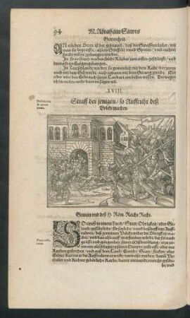 XVIII. Straff der jenigen/ so Auffruhr deß Volcks machen.
