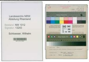 Entnazifizierung Wilhelm Schloesser , geb. 03.12.1905 (Kalkulator)