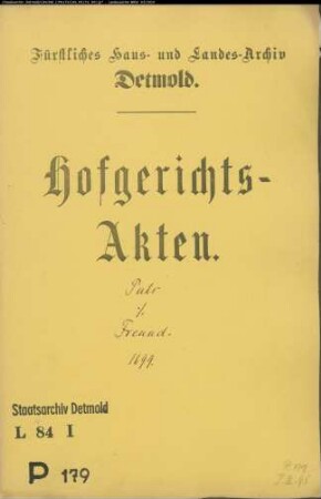 Puls, Simon in Wöbbel gegen Johann Christoph Freund zu Lüdenhausen - Schuldforderung