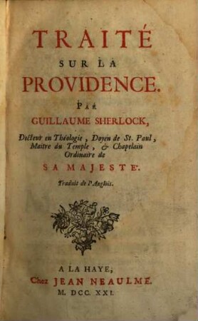 Traité Sur La Providence : Traduit de l'anglois