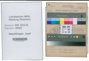 Entnazifizierung Josef Mauelshagen , geb. 22.09.1901 (Bahnbeamter)