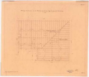 Städtische Neubauten an der Markgrafenstraße: Typ 3, Haus 10: Grundriss Dachstuhl 1:50