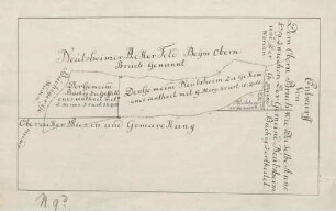Entwurff von dem obern Bruch, wie dasselbe Anno 1759 zwiechen der Gemeind Neubsheim und der Gemeind Büchig zertheilet worden
