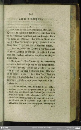 Zehnter Abschnitt