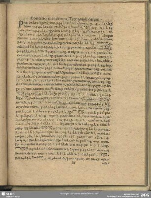 Correctio mendarum Typographicarum
