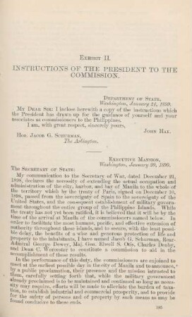 Exhibit II. Instructions of the president to the commission