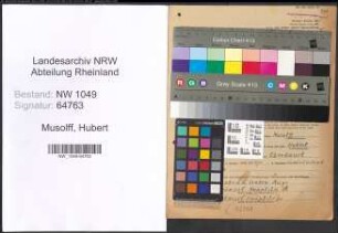Entnazifizierung Hubert Musolff , geb. 17.05.1905 (Schuhmacher)