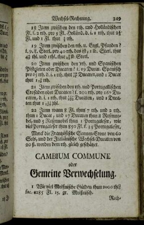 Cambium Commune oder Gemeine Verwechselung. - Cambium Reale Oder Haupt-Wechselung.