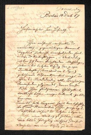 Handschriftlicher Brief von Schweinfurth an Heuglin