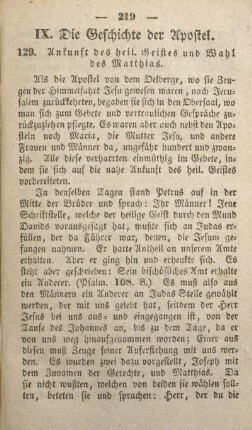 IX. Die Geschichte der Apostel. [Seiten 269 - 272 fehlen in der Vorlage.]
