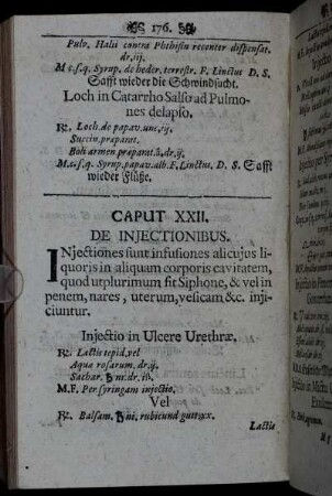 Caput XXII. De injectionibus.