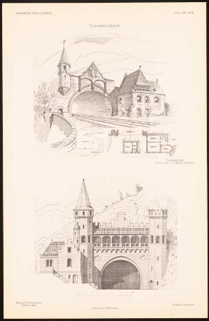 Tunneleinfahrt: Perspektivische Ansicht, Ansicht (aus: Entwürfe von Mitgl. d. AVB, Neue Folge 1896)