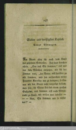 Sieben und dreißigstes Kapitel. Bange Ahnungen