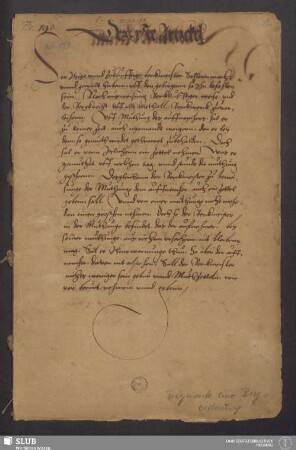 Fragmente einer Bergordnung - XVII 193 4.