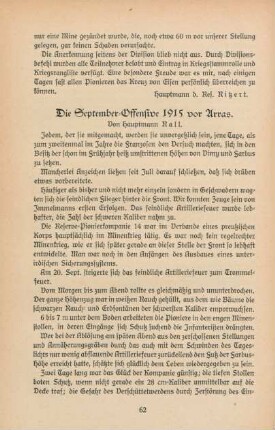 Die September-Offensive 1915 vor Arras.