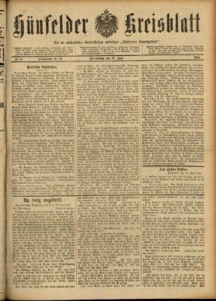 Ausgabe vom Donnerstag, den 25. Juni 1914.