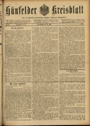 Ausgabe vom Donnerstag, den 25. Juni 1914.