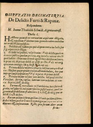 Disputatio Decimatertia.