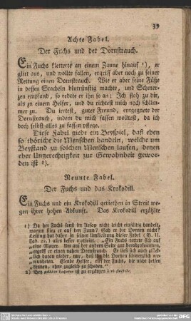 Neunte Fabel. Der Fuchs und das Krokodill
