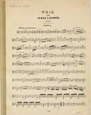Trio : für Pianoforte, Violine u. Viola ; op. 37