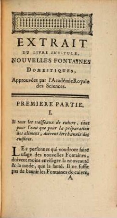 Extrait du livre intitulé: Nouvelles fontaines domestiques
