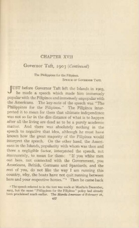 Chapter XVII. Governor Taft, 1903 (continued)